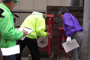 志水小学校区自主防災会街頭消火設備点検の写真